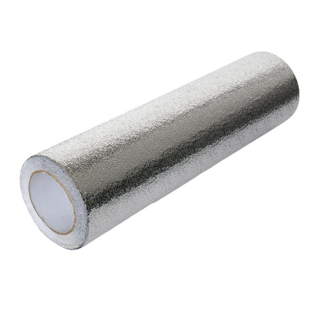 yuksok Kitchen Backsplash Wallpaper Aluminum Foil Heat Resistant for Cabinet 3meter