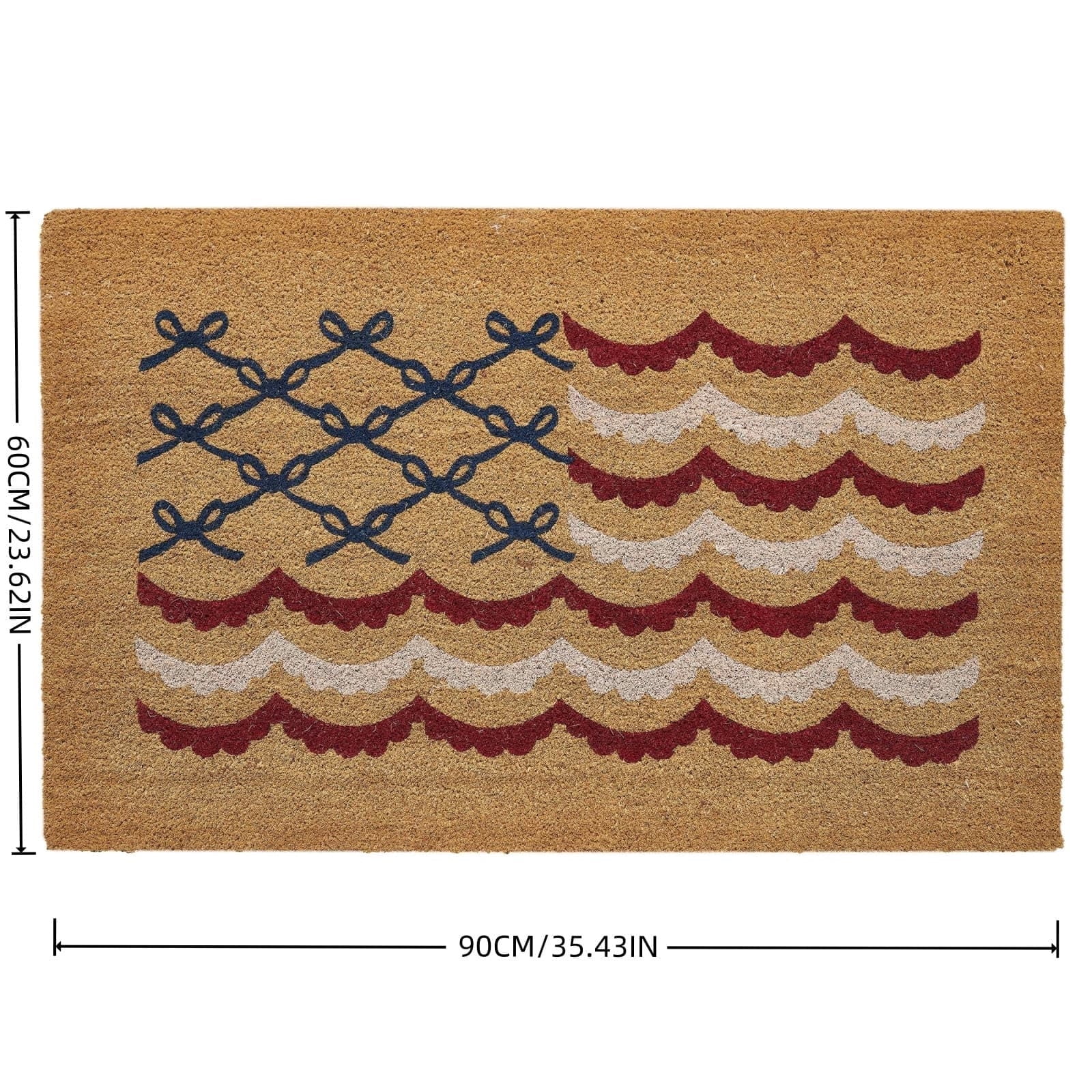 Mat Outdoor Red Blue White 250th Anniversary Welcome Rug Patriotic Doormat Independence Day Indoor Entrance Outside Door Front Decor 23.62x35.43IN