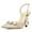 Beige, variant on Women Pointed Toe Buckled Bckstrap Pumps Floral Ornaments Pearl High Heels Dance Party Bridal Shoes Size 9 Black
