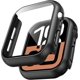 thumbnail image 1 of 2 Unidades Funda para Apple Apple Watch Series 9 (2023) Series 8/7 41mm con Protector de Pantalla, Completa Vidrio Templado Protectora, [Resistente a Rasguños] iWatch Cover - Transparente,Negro, 1 of 23