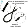 thumbnail image 3 of Deago 2 Pairs Curtain Ropes Tiebacks Decorative Handmade Tie Backs Curtain Holdbacks Holders Cord with 4 Metal Screw Hooks for Window Sheer Drapes Indoor Outdoor, Black, 3 of 7