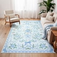 thumbnail image 2 of Lahome Washable 5'x7' Floral Bow Area Rug, Blue Rugs for Living Room, Soft Ultra-Thin Non-Slip Carpet for Girls Bedroom Nursery Dorm Kids Room Playroom, Blue, 2 of 10