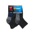thumbnail image 3 of Hanes Ultimate Double Tough Boys' Ankle Socks, 10-Pairs Black L, 3 of 4