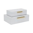 thumbnail image 2 of Lusan Rectangular Decorative Box Set - White Faux Snakeskin, 2 of 9