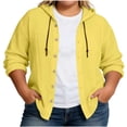 thumbnail image 3 of TaTaai Womens Oversized Hooded Top Long Sleeve Button Front Cotton Linen Texture Casual Shirt Drawstring Loose Fit Gift, 3 of 7