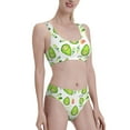 thumbnail image 2 of Rocae Kawaii Avocado for 2 Piece Women's Swimsuit High Waist Bikini Set Scoop Neck Swimsuit Small, 2 of 8