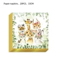thumbnail image 3 of Servilletas con temática de dinosaurios y flores de animales de la selva, servilleta de tejido para decoración de cumpleaños, suministros para fiestas de Baby Shower, vajilla desechable, 3 of 4