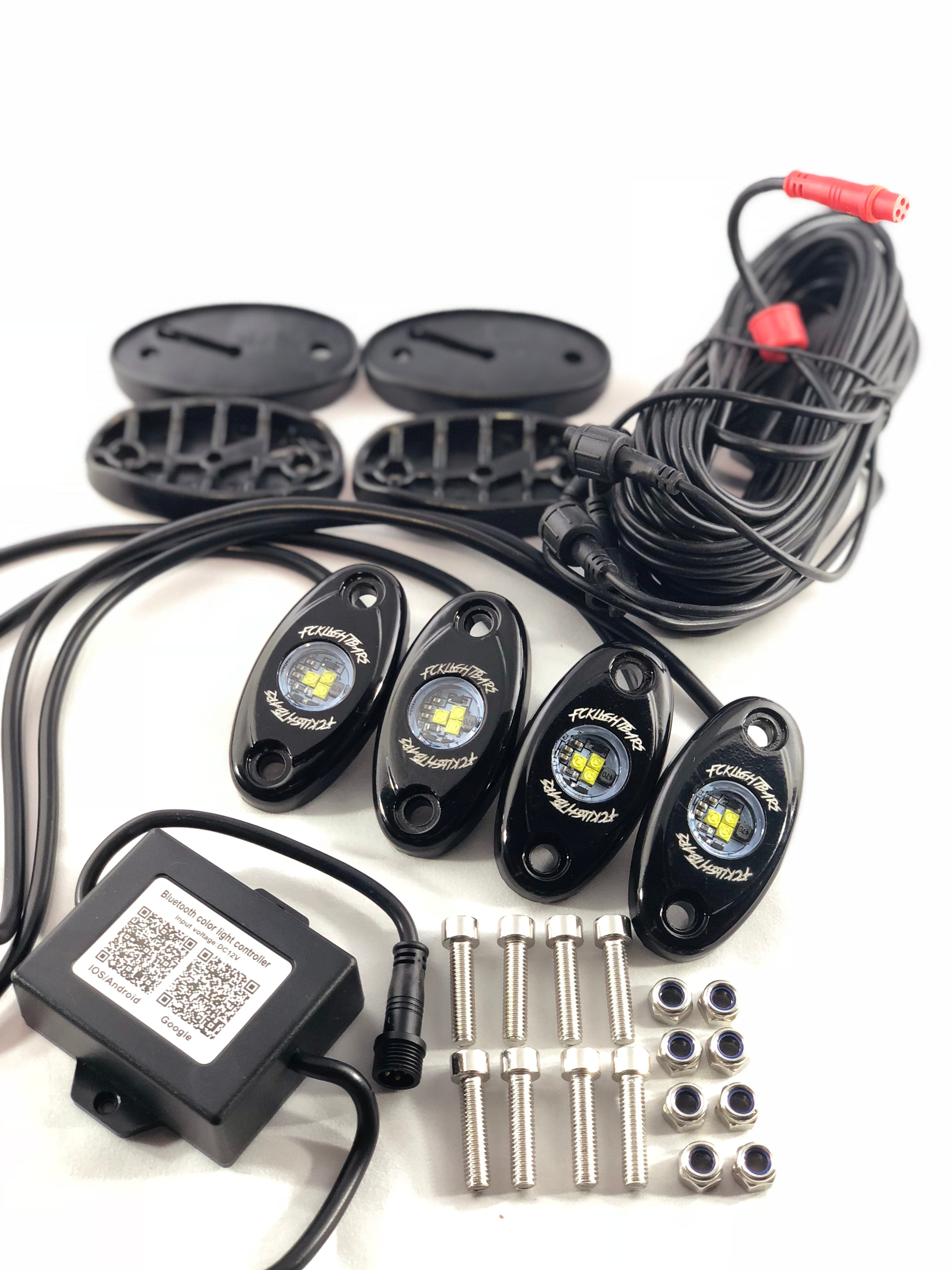 110mm Xkchrome RGB Switchback Halos – Bluetooth App Control, Multi-Color + White DRL & Amber Turn Signal