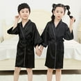 thumbnail image 4 of REDARER Kids' Satin Kimono Robe 3/4 Sleeve Lightweight Bathrobe with Belt for Boys & Girls,11-12 Years, 4 of 4