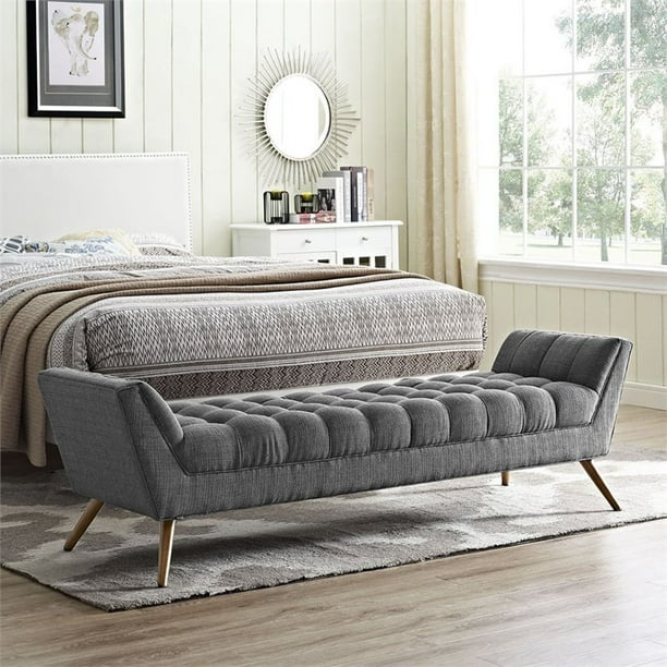 Grey 2024 bedroom bench