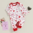 thumbnail image 2 of Bagilaanoe Newborn Baby Girls Boys One-pieces Heart Print Long Sleeve Jumpsuit 3M 6M 9M 12M Infant Romper Valentine's Day Clothing, 2 of 7