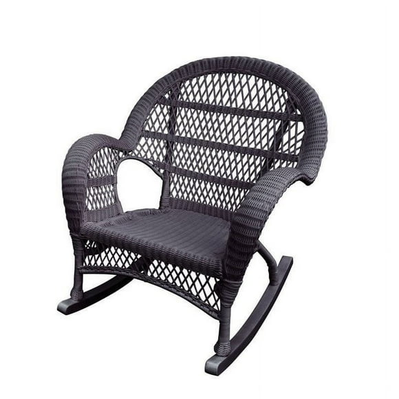 Jeco Rocker Wicker Chair in Espresso