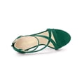 thumbnail image 4 of BLISSFUL STEP Women Zipper Ankle Strap Stiletto Heel Sandals Emerald Green 8, 4 of 7