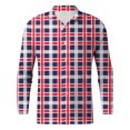 thumbnail image 4 of Playeras Y Camisas Para Hombre Hombres manga larga Otoño Invierno Casual Plaid impreso camisas Top blusa camisas (Blue, S), 4 of 7