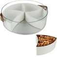 thumbnail image 3 of Divided Serving Tray with Lid Portable Food Storage Containers with Handle and Lid 5 Compartments Divided Serving Platter Tray Reusable Multipurpose Serving Tray for Snack Candies Fruit V, 3 of 10