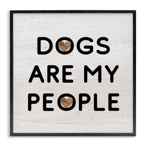 Stupell Industries Rustic Lodge Dogs Are My People Animal Lover Grain Pattern Black Framed Giclee Art, 24 x 24, by Lil' Rue