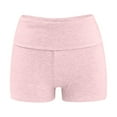 thumbnail image 4 of NAFUU Women's Active Yoga Shorts Low Rise Fold Over Workout Pant Solid Color Short Base Leggings Soft Comfy Bike Shorts Stretch Pants Workout Leggings, 4 of 5