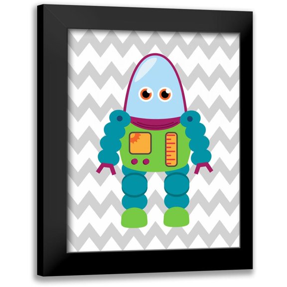 Robinson, Tamara 12x14 Black Modern Framed Museum Art Print Titled - Robot Chevron V