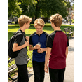 thumbnail image 4 of PureChapter Boys T Shirts Short Sleeve Henley Shirts Color Block Casual Summer Tee 3-Pack Size 9-10, 4 of 9