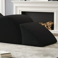 thumbnail image 6 of Yoga Curve Chair, Corduroy Yoga Chaise Lounge Chair for Adults, With Lumbar Pillow, Side Pocket, Ottoman, Modern Yoga Couch for Stretching and Relaxation, Black, 6 of 8