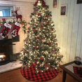 thumbnail image 2 of Christmas Deocration Red Black Tree Skirt Cotton Tree Skirt 36 Inch Buffalo Plaid Tree Skirt Holiday Christmas Tree Skirt Check Tree Skirts Double Layers, 2 of 7