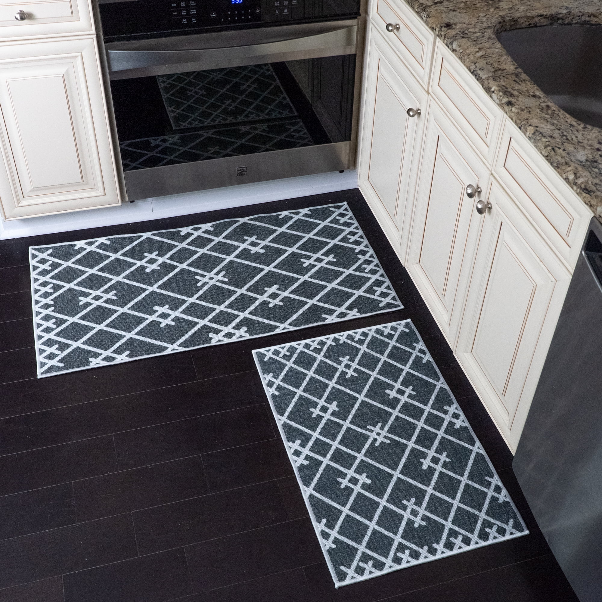 Sussex Home Non Skid Washable Kitchen Runner Rugs Set of 2 UltraThin