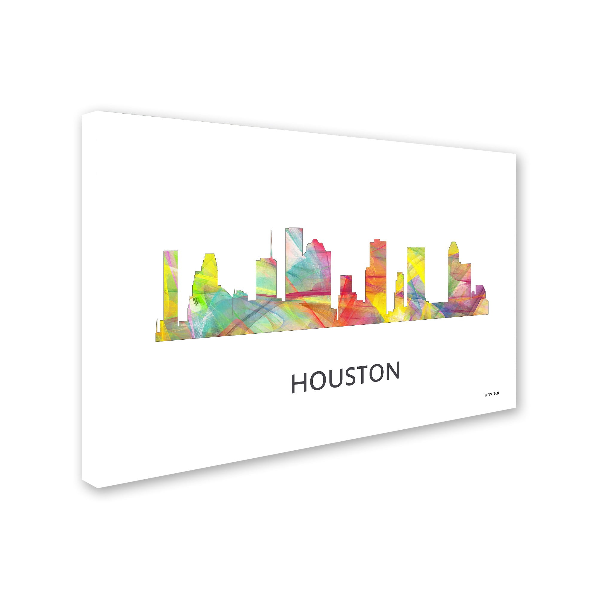 Trademark Fine Art 'Houston Texas Skyline WB-1' Canvas Art by Marlene Watson
