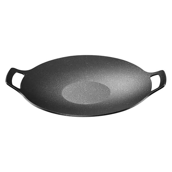 Chmadoxn Diameter 10.9 inch Universal Cast Iron Grill Pan, Large Round Cast Iron Pan with Two Handles, Multifunctional Frying Pan