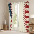 thumbnail image 3 of jejeloiu Cartoon Baseball Print Curtains Pack of 2 (42x84 Each),Shabby American Flag Curtains Blackout For Ball Gamer, 3 of 6