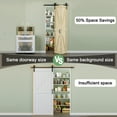 thumbnail image 5 of 25'' x 84'' Bifold Barn Doors and Hardware Included, Unfinished Natural Pine Wood Pre-assembled Solid Core Panels & Bi-fold Barn Door Hardware Kit, K Frame-Fit Max Opening 24in x 84in, 5 of 9