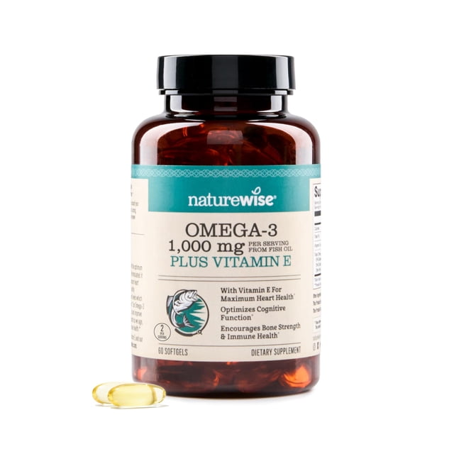 Suplemento de aceite de pescado omega 3 extra fuerte de NatureWise, 60 cápsulas blandas