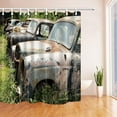 thumbnail image 1 of ARTJIA Car Love Decor Retro Travelers Truck Abandoned in Grass Polyester Fabric Bath Curtain, Bathroom Shower Curtain 66x72 inches, 1 of 1