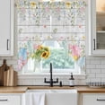 thumbnail image 6 of Easter Eggs Swag Valances for Windows, Kitchen Window Curtains Over Sink, Spring Daisy Eucalyptus Leaves Gray Wooden Window Treatment Curtains for Living Room/Bedroom Curtains 2 Panel Sets 36"x45", 6 of 8