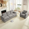 thumbnail image 5 of Mjkone 2-Piece Living Room Furniture Sets, Chenille Couch and Loveseat Set, Modern Sectional Sofa Sets for Living Room, Apartment, 3-Seater + Single Sofa,Light Grey, 5 of 8