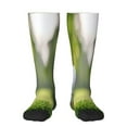 thumbnail image 1 of Fotbe golf ball perched on a tee Calcetas Divertidas Estampadas para Hombre y Mujer, Calcetas de Algodón hasta la Rodilla para Caminar, Correr, Enfermería y Embarazo, 1 of 6