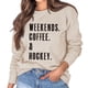 thumbnail image 2 of Sudadera informal holgada, cuello redondo, mangas largas, estampado de letras, color arena, talla S, para mujer, primavera/otoño, 2 of 5