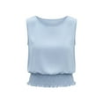 thumbnail image 3 of Posijego Women's Boho Tank Tops Elastic Smocked Waist Sleeveless Casual Summer Linen Tank Tops for Women, 3 of 8