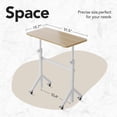 thumbnail image 3 of EKACO 32" Small Standing Desk w/Wheels, 28.7"-46.1" Adjustable Height Portable Rolling Desk for Treadmill, Sit-Stand Computer Workstation, Light Walnut, 3 of 8