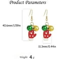 thumbnail image 6 of Red Green Christmas Drop Dangle Earrings for Women Gold-Toned Long Chain Jingle Bell Wreath Snow Santa Claus Round Ball Dangling Fish Hook Studs Earring Funny Xmas Holiday Jewelry, 6 of 11