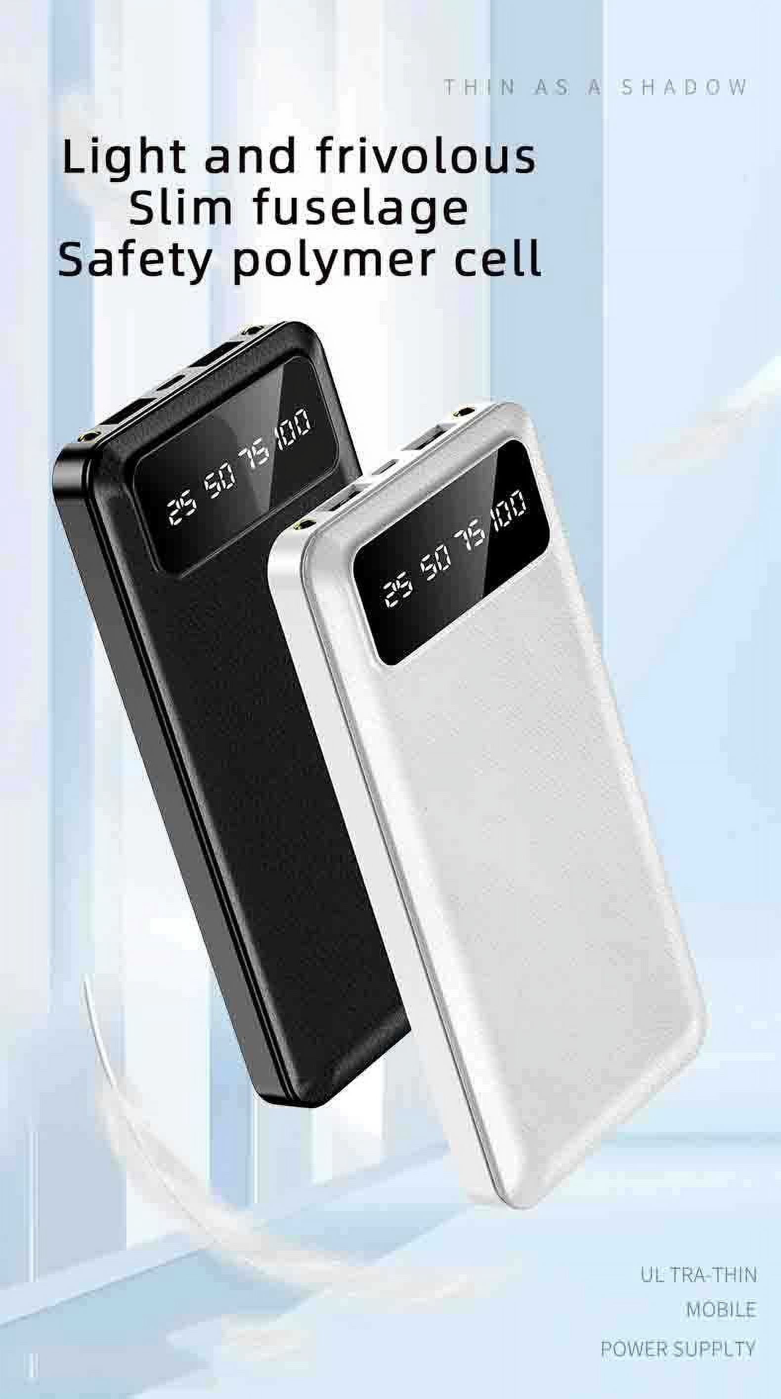 Entronix Power Bank 20,000 mAh Portable Charger With Dual USB and Type C Port, White