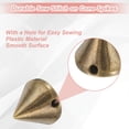 thumbnail image 2 of Uxcell 100Pcs Spike Cone Studs 12x0.39" Plastic with Hole for Crafts Bronze Tone, 2 of 6