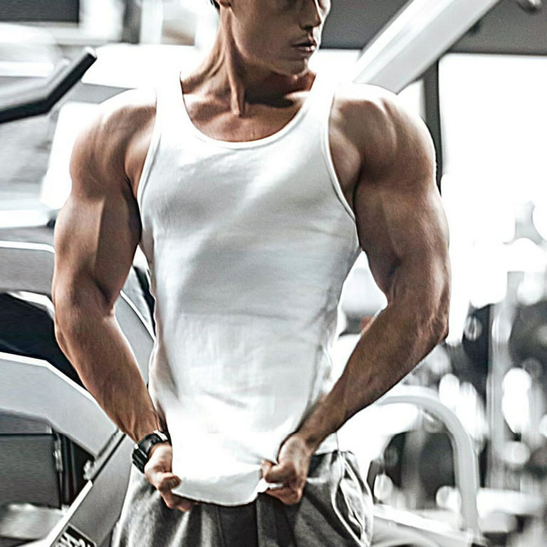 Teacher Shirts Men's Gym Bodybuilding Stringer Tank Top Workout Muscle Cut  Shirt Fitness Sleeveless Vest Tank top White 