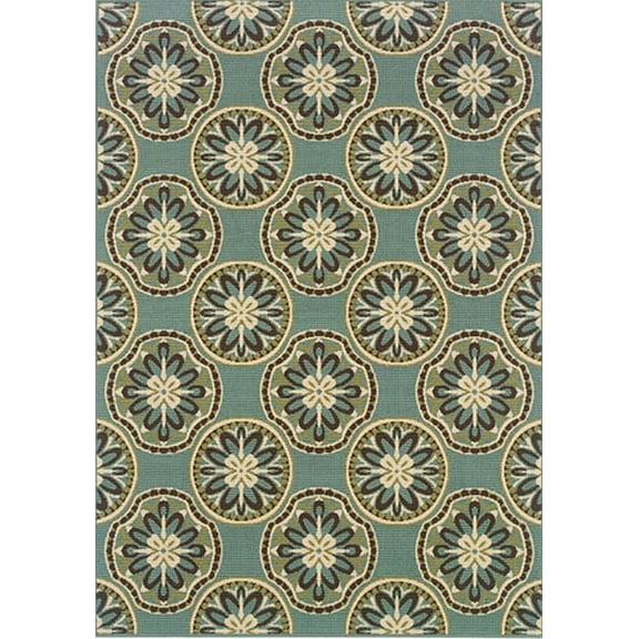 Oriental Weavers Montego 5'3" x 7'6" Machine Woven Rug in Blue