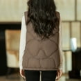 thumbnail image 5 of Htigea Puffer Vest for Women Lightweight Zip Up Quilted Vests Padded Gilet Solid Sleeveless Jacket with Pockets Khaki XXL, 5 of 9
