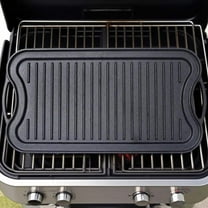 Double Play Pre-Seasoned 20 in. Black Cast Iron Reversible Stovetop Grill Griddle