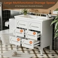 thumbnail image 6 of 36-Inch Freestanding Bathroom Vanity with Integrated Resin Sink and Four Smooth-Glide Drawers, Waterproof Solid Wood Cabinet for Modern Bathrooms, 6 of 9