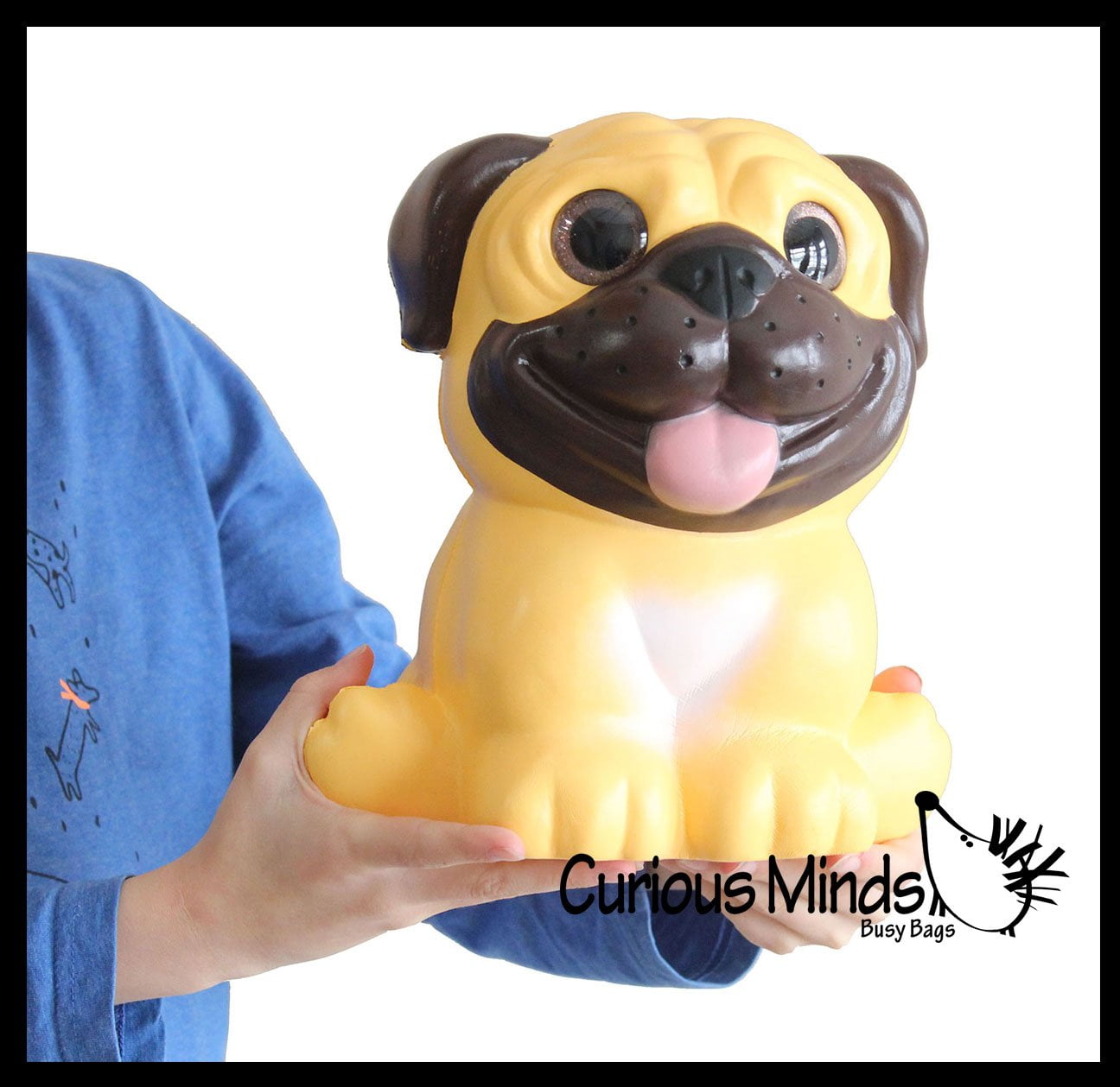 JUMBO Pug Dog Squishy Memory Foam Animal Pet Toy ot Scented Sensory Stress 
