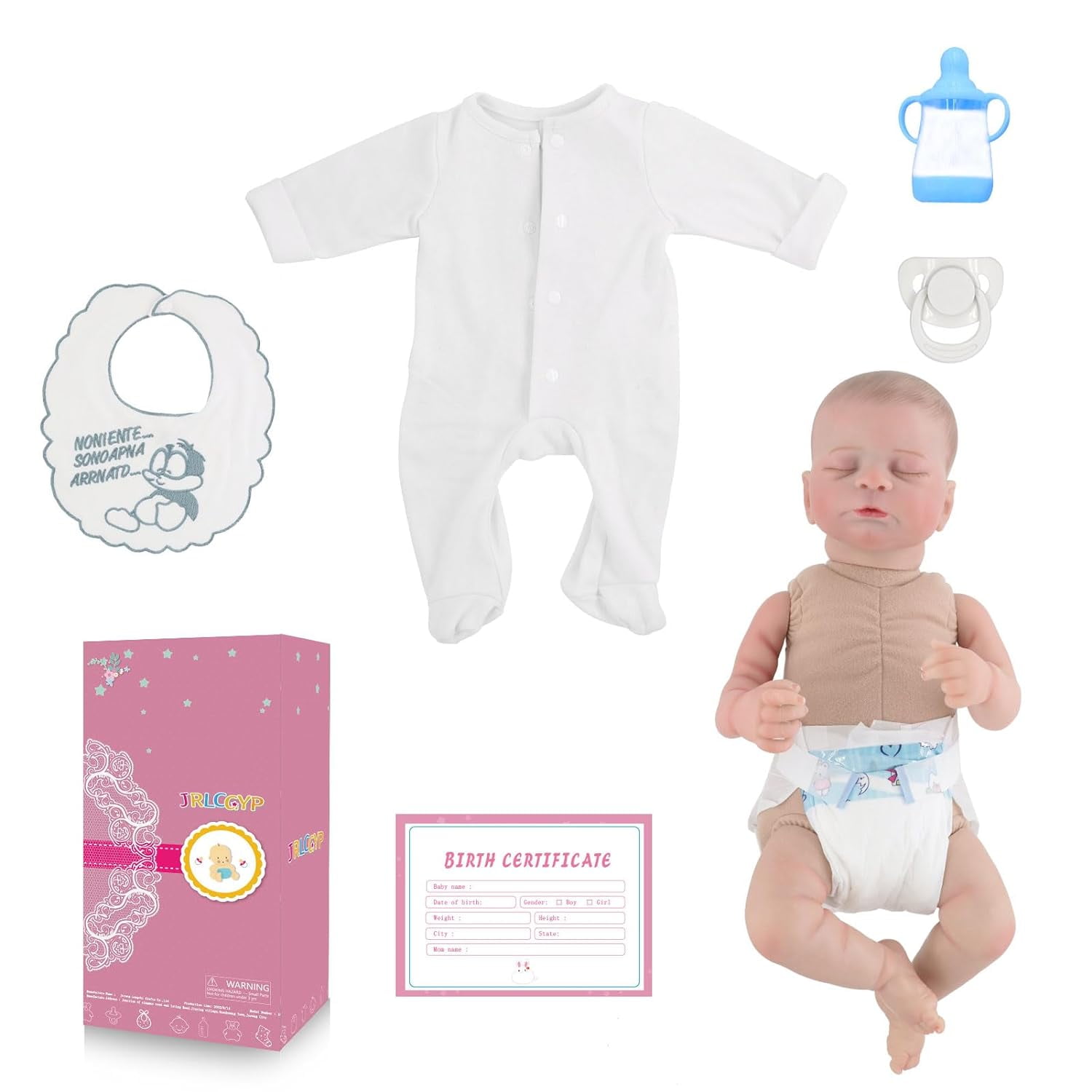 JRLCGYP Realistic Reborn Baby Dolls Girl - 18 inch Lifelike Newborn Boy Dolls Soft Weighted Body, Real Life Sleeping Dolls Gift Set for Kids 3+