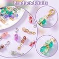 thumbnail image 4 of PH 48pcs 12 Colors Round Bead Dangle Charms 1.3 Inch Pendant Glass Beads with Golden/Silver Lobster Claw Clasps Dangle Pendants for Jewelry Keychain Stitch Markers Making Colorful, 4 of 6