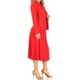 thumbnail image 3 of Moa Collection Women's Two Piece Set Solid Long Sleeve Casual Blazer Relaxed A-Line Midi Skirt, 3 of 7